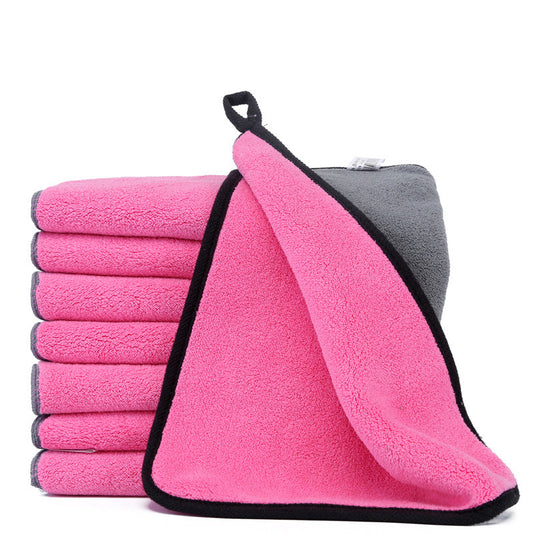 HKM-5756349 Double-Sided Coral Fleece Car Wash Towel - Multifunctional, Available in Multiple Colors and Sizes