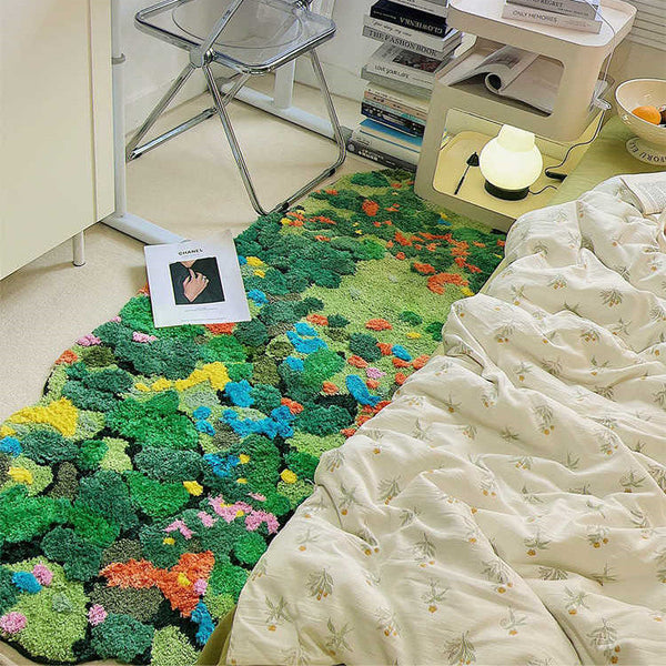 HKM-5758525 Children's Room Floor Mat, Miracle Garden Design, Soft Polyester, Machine Washable, Multiple Sizes Available