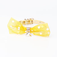 HKM-5758653 Bright Colors PU Pet Collar with Chain Ring - Available in Gold, Blue, Brown, Red, Pink