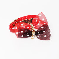 HKM-5758653 Bright Colors PU Pet Collar with Chain Ring - Available in Gold, Blue, Brown, Red, Pink