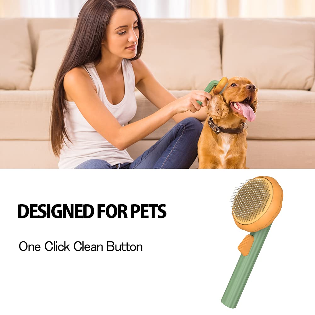 HKM-5759933 Self-Cleaning Slicker Brush for Dogs, Cats, and Rabbits - Gentle Grooming Tool for Loose Undercoat and Mats