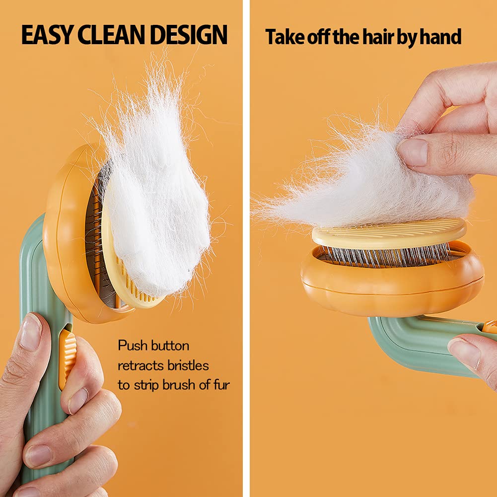 HKM-5759933 Self-Cleaning Slicker Brush for Dogs, Cats, and Rabbits - Gentle Grooming Tool for Loose Undercoat and Mats