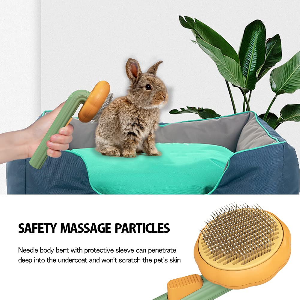 HKM-5759933 Self-Cleaning Slicker Brush for Dogs, Cats, and Rabbits - Gentle Grooming Tool for Loose Undercoat and Mats