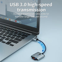 HKM-576019 Dual Port USB 3.0 OTG Card Reader for TF/SD Cards - Simultaneous Access