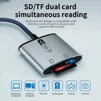 HKM-576019 Dual Port USB 3.0 OTG Card Reader for TF/SD Cards - Simultaneous Access