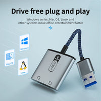 HKM-576019 Dual Port USB 3.0 OTG Card Reader for TF/SD Cards - Simultaneous Access