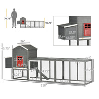 HKM-5760317 Extra Large Chicken Coop with Asphalt Roof for 3-6 Chickens, Durable Fir Wood Construction, Easy Access and Cleaning