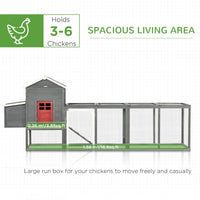 HKM-5760317 Extra Large Chicken Coop with Asphalt Roof for 3-6 Chickens, Durable Fir Wood Construction, Easy Access and Cleaning