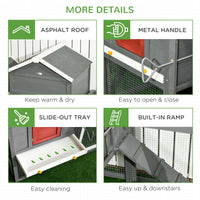 HKM-5760317 Extra Large Chicken Coop with Asphalt Roof for 3-6 Chickens, Durable Fir Wood Construction, Easy Access and Cleaning