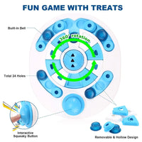HKM-5760445 Interactive Dog Puzzle Toy with 24 Hidden Food Locations and Spherical Bells for Training and Feeding