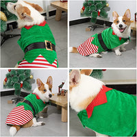 HKM-5760829 Cozy Green Elf Dog Clothes for Holiday Festivities