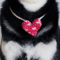 HKM-5761469 Hand-Knitted Mixed Color Beret for Pets - Wool Dog Hat and Collar Set