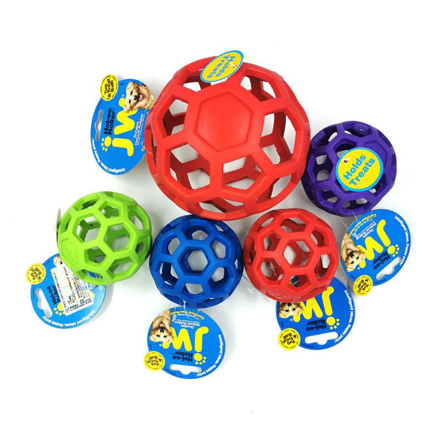 HKM-576147 Milk-Scented Dog Toy Ball - Natural Rubber Geometric Treat Dispenser for Chewing and Teeth Cleaning, 8cm/14cm