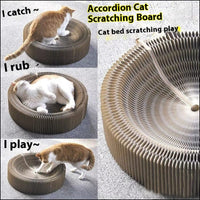 HKM-5762621 Accordion Cat Scratch Board with Catnip - Durable Corrugated Paper Design for Active Play