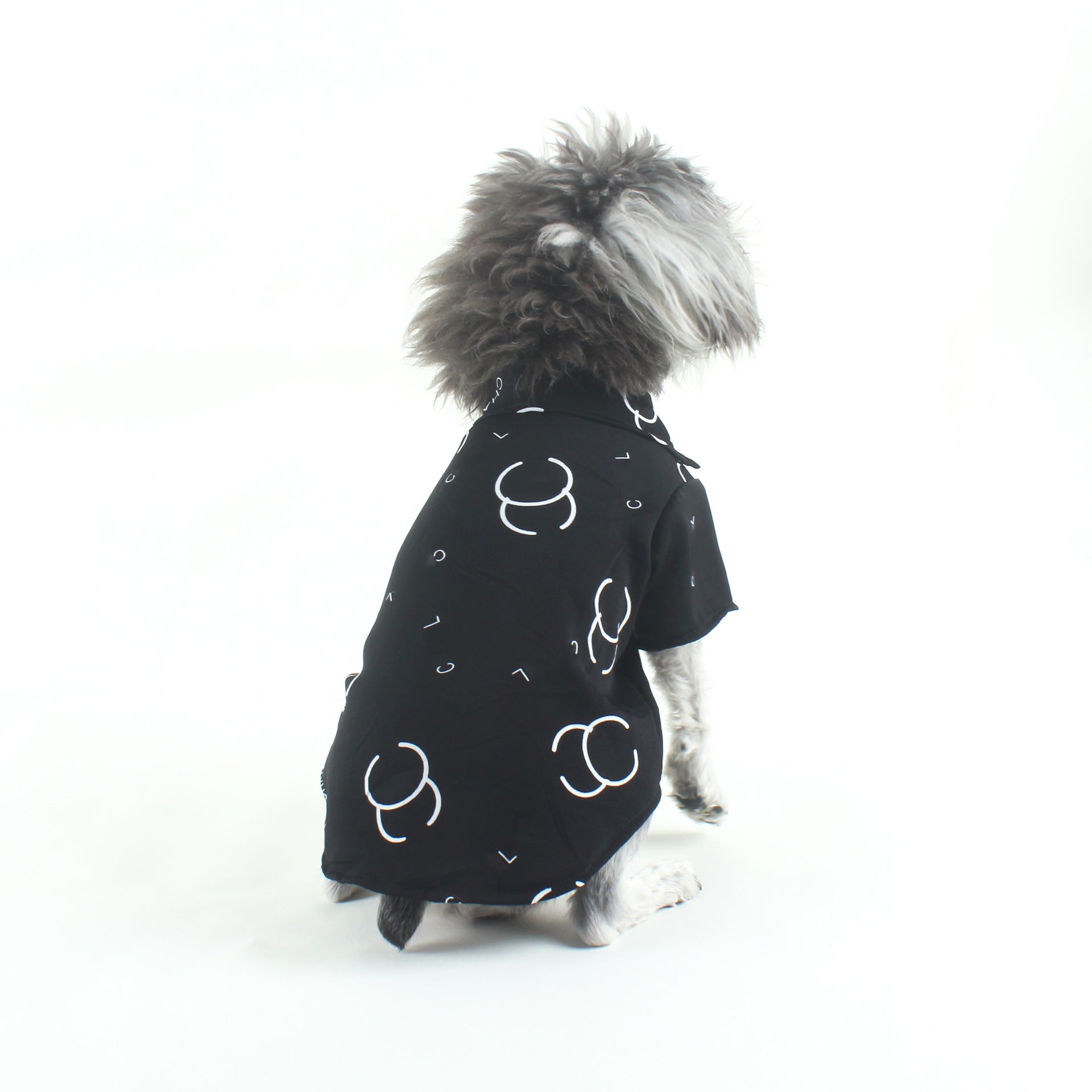 HKM-5763005 Casual Black Letter Cotton Shirt for Pets - Trendy Style in Various Sizes