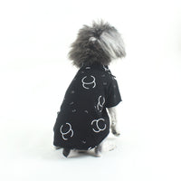 HKM-5763005 Casual Black Letter Cotton Shirt for Pets - Trendy Style in Various Sizes