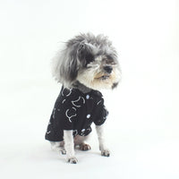 HKM-5763005 Casual Black Letter Cotton Shirt for Pets - Trendy Style in Various Sizes