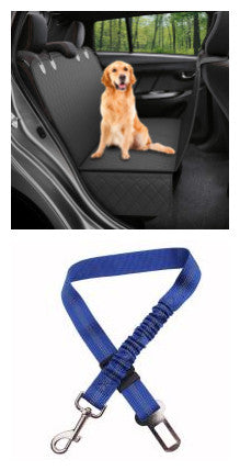 HKM-5764285 Durable Waterproof Dog Car Seat Cover with Mesh Windows and Safety Buckle for Travel