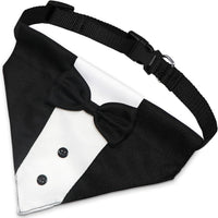 HKM-5764669 Adjustable Dog Tuxedo Suit with Bow Tie and Bandana for Weddings and Special Occasions
