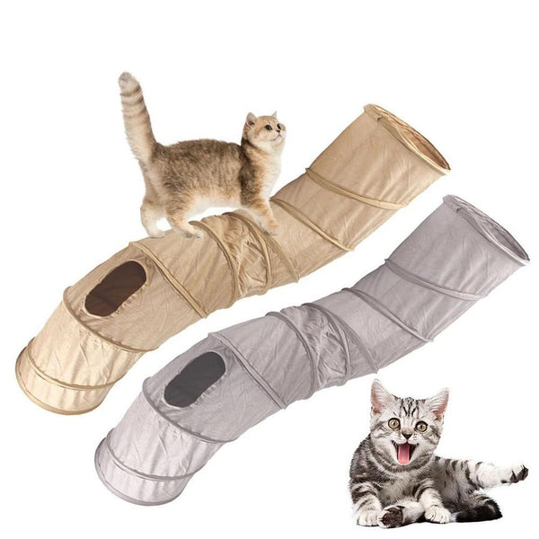HKM-576467 Collapsible S-Shape Cat Tunnel Play Tube for Indoor Cats, Rabbits, and Small Pets