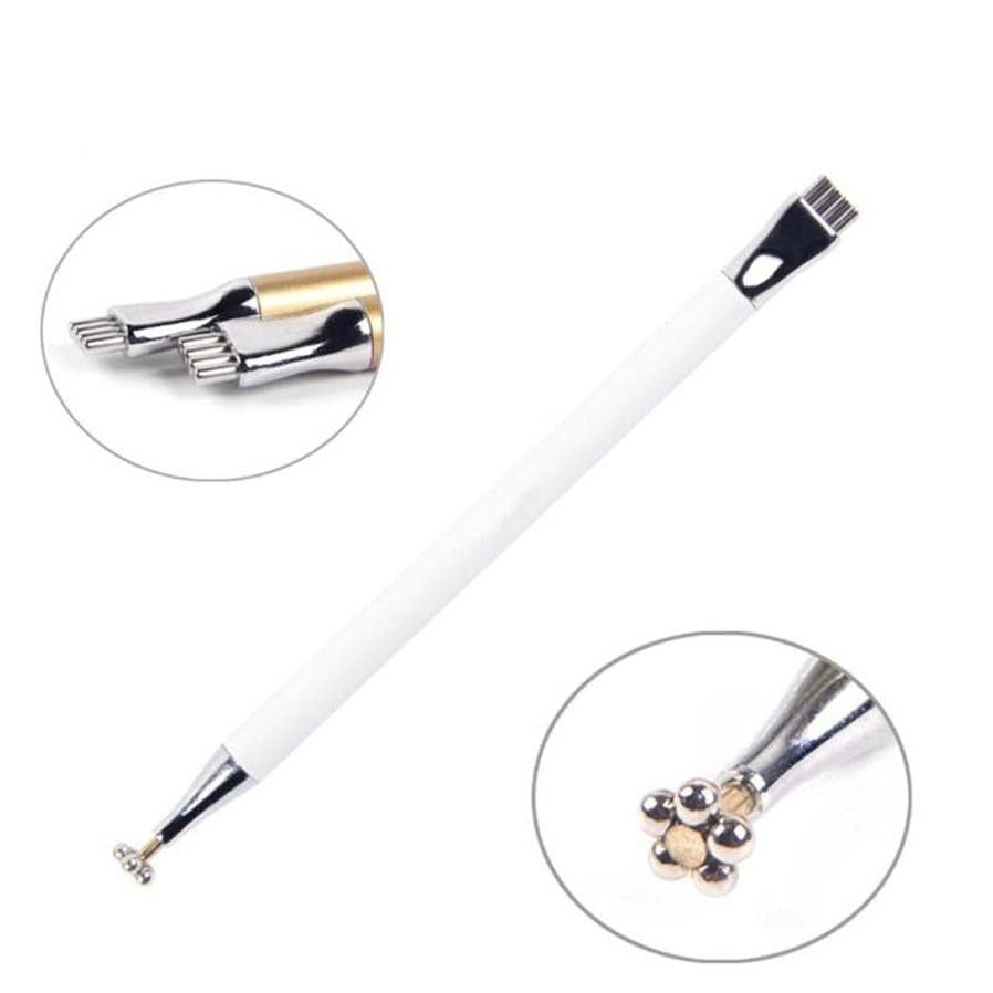 HKM-576595 Metal Flower Magnetic Nail Art Pen for Cat Eye Effects - Dual Use Design, 14.2cm