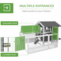 HKM-5766077 Cozy Outdoor Chicken Coop with Run for 1-2 Chickens, Wooden Structure, Easy Access and Cleaning