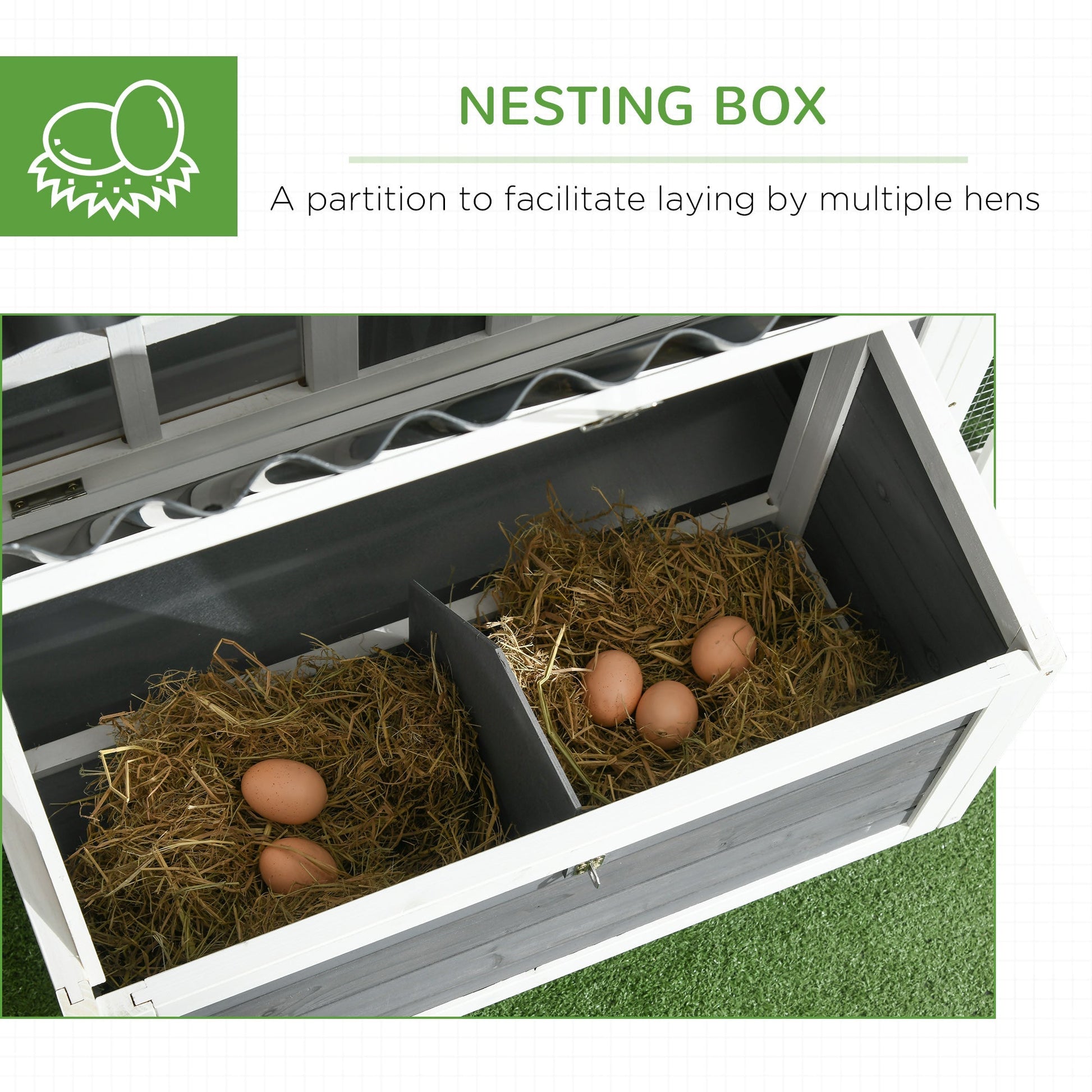 HKM-5766077 Cozy Outdoor Chicken Coop with Run for 1-2 Chickens, Wooden Structure, Easy Access and Cleaning