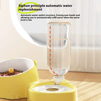 HKM-5766205 Double Bowl Automatic Pet Drinking Basin in Grass Green, Milky Yellow, Pink, Fog, and Haze Blue - Durable Plastic Design