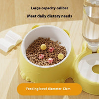 HKM-5766205 Double Bowl Automatic Pet Drinking Basin in Grass Green, Milky Yellow, Pink, Fog, and Haze Blue - Durable Plastic Design