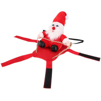 HKM-5766589 Pet Christmas Costume - Red Winter Coat with Riding Santa Claus Design, Adjustable Fit for Dogs and Cats, Multi-Size Options Available