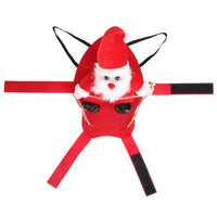 HKM-5766589 Pet Christmas Costume - Red Winter Coat with Riding Santa Claus Design, Adjustable Fit for Dogs and Cats, Multi-Size Options Available