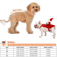 HKM-5766589 Pet Christmas Costume - Red Winter Coat with Riding Santa Claus Design, Adjustable Fit for Dogs and Cats, Multi-Size Options Available