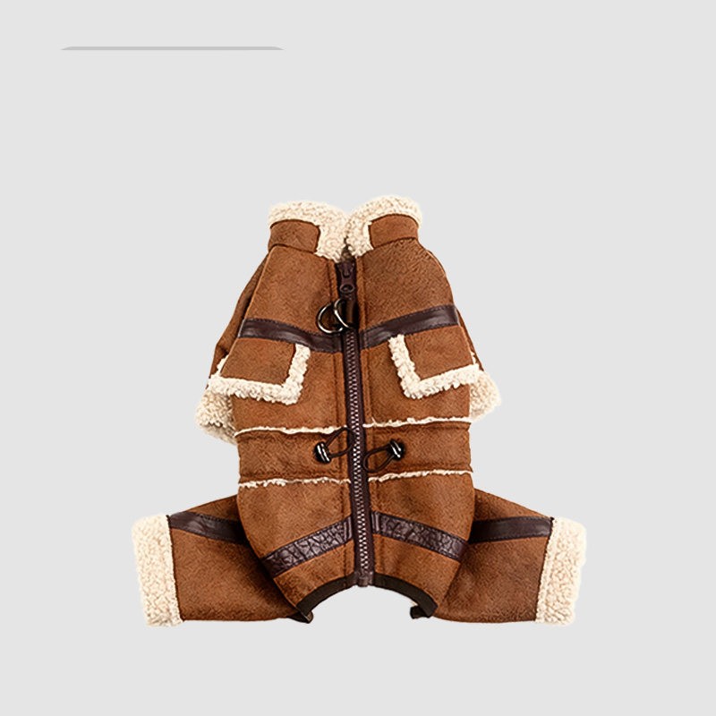 HKM-5767997 Shiba Inu Cotton-Padded Winter Jacket for Dogs - Four-Legged Suede Design