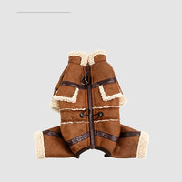 HKM-5767997 Shiba Inu Cotton-Padded Winter Jacket for Dogs - Four-Legged Suede Design