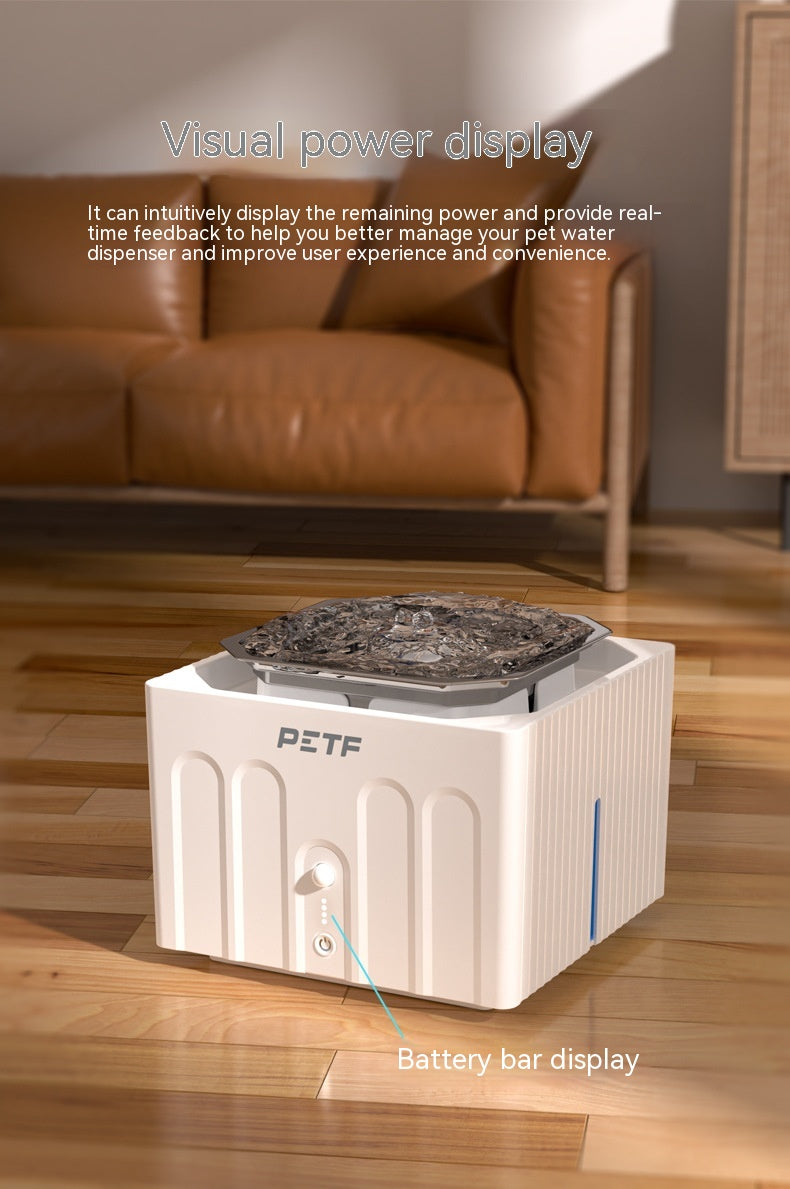HKM-5768253 Wireless Smart Pet Water Dispenser with Constant Temperature and Stainless Steel Design, 2.2L Capacity
