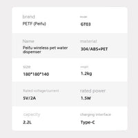 HKM-5768253 Wireless Smart Pet Water Dispenser with Constant Temperature and Stainless Steel Design, 2.2L Capacity