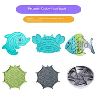 HKM-5768381 Anti-Choke Silicone Slow Feeding Pet Food Plate - Multiple Colors Available