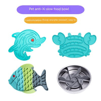 HKM-5768381 Anti-Choke Silicone Slow Feeding Pet Food Plate - Multiple Colors Available