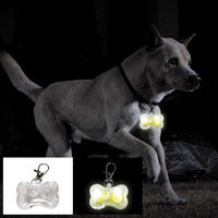 HKM-5769661 Luminous Anti-Lost Pendant for Cats and Dogs - LED Bone Shaped Collar Accessory