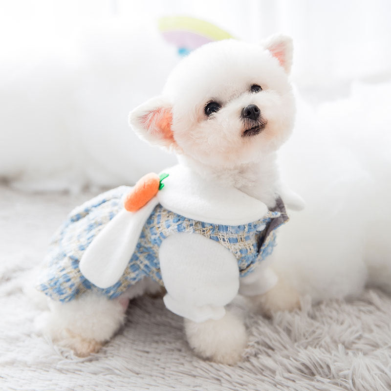 HKM-5769789 Cozy Woolen Dress for Dogs and Cats - Soft Brushed Fabric Autumn/Winter Style