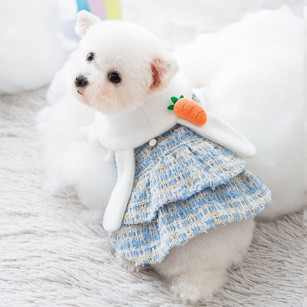 HKM-5769789 Cozy Woolen Dress for Dogs and Cats - Soft Brushed Fabric Autumn/Winter Style