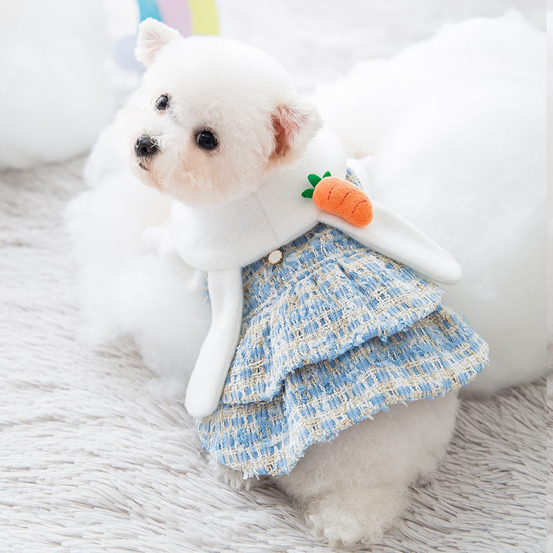 HKM-5769789 Cozy Woolen Dress for Dogs and Cats - Soft Brushed Fabric Autumn/Winter Style