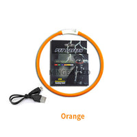 HKM-5770173 LED Silicone Pet Collar with USB Charging - Long Light and Flash Modes for Dogs and Cats