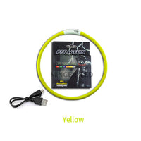 HKM-5770173 LED Silicone Pet Collar with USB Charging - Long Light and Flash Modes for Dogs and Cats
