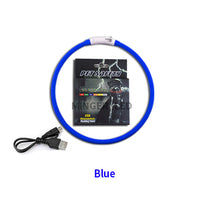 HKM-5770173 LED Silicone Pet Collar with USB Charging - Long Light and Flash Modes for Dogs and Cats