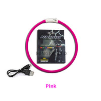 HKM-5770173 LED Silicone Pet Collar with USB Charging - Long Light and Flash Modes for Dogs and Cats