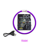 HKM-5770173 LED Silicone Pet Collar with USB Charging - Long Light and Flash Modes for Dogs and Cats