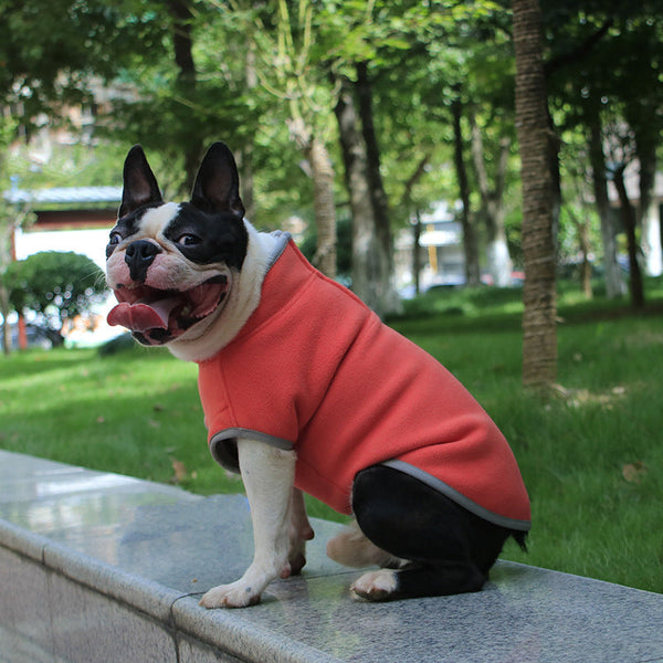 HKM-5770557 Cozy Thick Polar Fleece Pet Sweater with Zipper Stand Collar in Multiple Colors