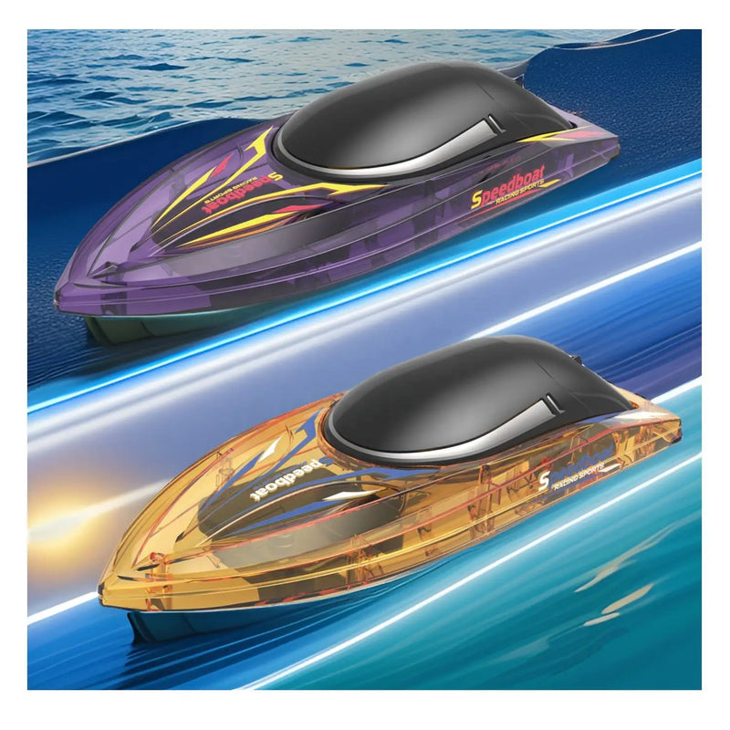 HKM-577107 High-Speed Remote Control Boat with Flashing Lights - Waterproof Electric Toy for Pools, 10km/h Speed