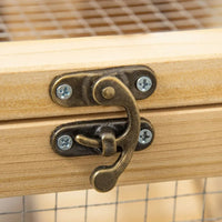 HKM-5771837 2-Tier Wooden Hamster Cage with Seesaw, Running Wheel & Tray for Small Animals